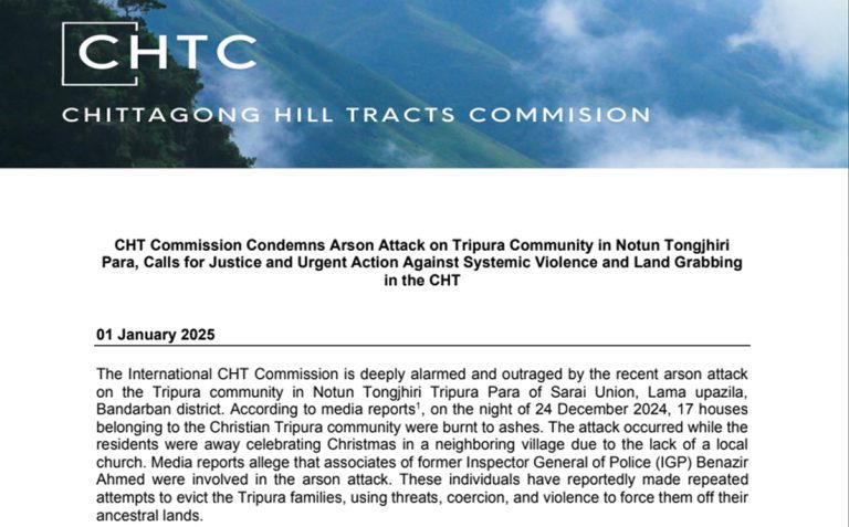 CHT Commission condemns arson attack on Tripura community in Lama