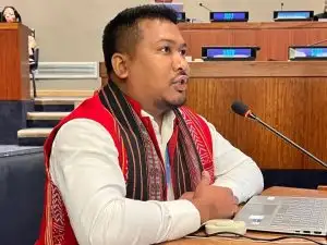 Toni Chiran delivers speech on six mandated areas of the Permanent Forum at UNPFII