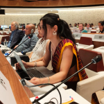 Augustina Chakma of PCJSS delivers speech on item 5 regarding UNDRIP