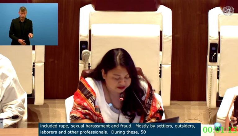 16 Jumma women felt prey to human rights violation in last 6 months, says representative of BIYF at EMRIP