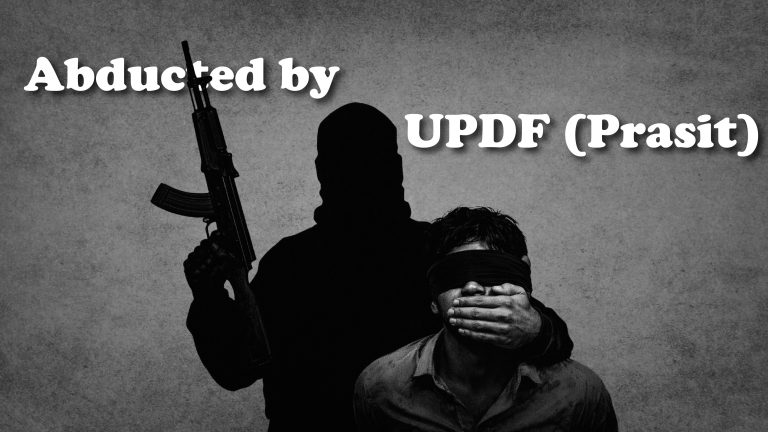 A Jumma villager abducted by UPDF (Prasit) armed terrorists in Logang